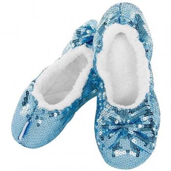 Zapatillas para mujer de la marca Snoozies, con suela suave y con agarre de gel. Cuentan con un cálido forro polar interior, color Turquesa, talla 38/39