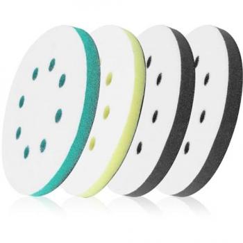 Paquete de 4 almohadillas abrasivas de espuma para lijadora orbital de 5 pulgadas con 8 orificios - Almohadilla Surfprep
