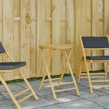 Mesa Plegable de Jardín de Bambú Ø 55x75 cm Marrón