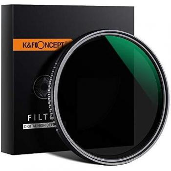 K&F Concept 49mm Filtro Densidad Neutra ND Variable ND8-ND2000 Slim MRC 18 Capas para Objetivo 49mm