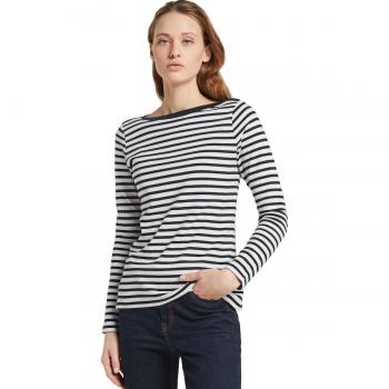 Camiseta de mujer de manga larga con estampado a rayas Tom Tailor
