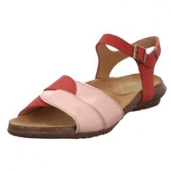 Sandalias de piel El Naturalista Wakataua para mujer, color rosa metalizado, plano con hebilla, casual, talla 41