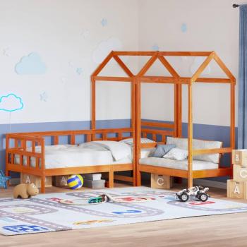 Sofá cama Dormeuse 90x200 cm de pino macizo con cera marrón