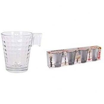 Napoli 52140 Set 4 Tazas Capuccino Honey, 20 cl, Vidrio