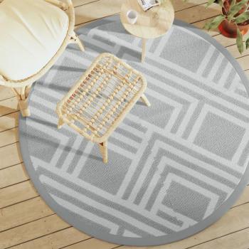 Alfombra de exterior gris Ø 160 cm en PP