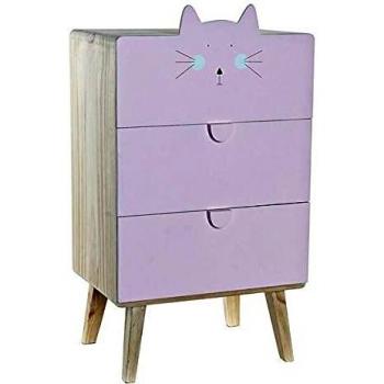 Dekodonia S3011350 Cajonera Gato, Madera de Pino, 40 x 28 x 71 cm