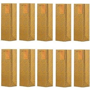 Paquete de 10 pieces de bolsos de la botella nobles bolsos de regalo oro para vino, cava y champán 36x12x10