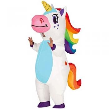 FIESTAS GUIRCA Disfraz de Unicornio Arcoíris Hinchable Adulto