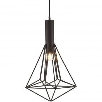 Lámpara colgante Kristoff Black 1 bombilla 45cm E27 Negro