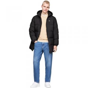 Tommy Hilfiger Chaqueta con capucha Tommy Jeans Essential Down Parka negro puro - M, Abrigo largo, color negro, material acolchado, diseño con capucha, estilo casual
