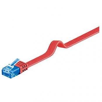 Cable de red plano Cat.6a U/UTP 1m Rojo