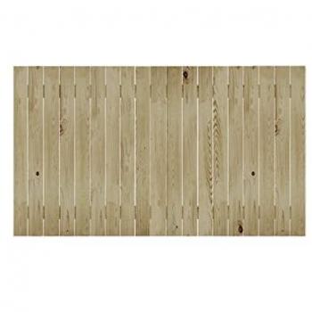 DECOWOOD - Cabecero de madera maciza Cairo en tono olivo, 100x60cm, lamas verticales, madera natural de pino gallego, hecho a mano en España, anclajes incluidos