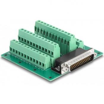 Adaptador D-Sub HD de 44 pines macho a bloque de terminales para carril DIN