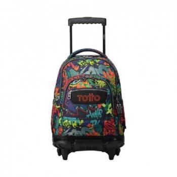 Mochila Escolar con Ruedas Totto Grande Bomper Renglones Graffiti 6JO