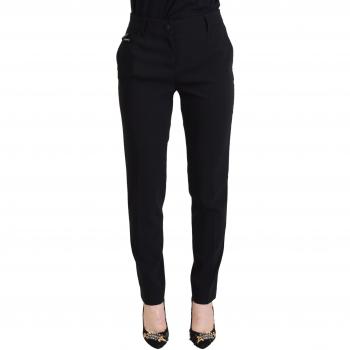 Dolce & Gabbana Black High Waist Slim-fit Trousers - IT36|XXS, Size: 3XS
