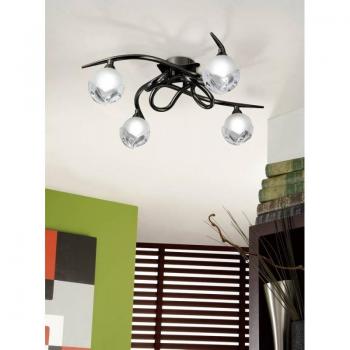 Fragma Plafón Techo Semi Empotrado 4 Bombillas G9, Cromo Negro