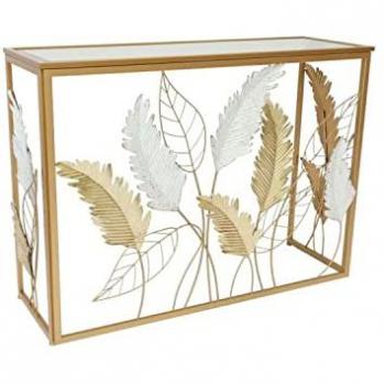 Consola DKD Home Decor Espejo Dorado Metal Blanco (108 x 37 x 80 cm)
