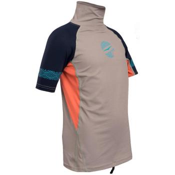 Gul 2018 Junior Girls Short Sleeve Rash Vest Silver/Coral RG0345-B4 Junior Sizes - Junior Small