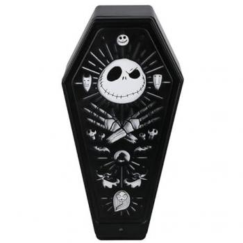 Lámpara 3D Ataúd Pesadilla Antes de Navidad Paladone - Licencia oficial de Disney, decoración espeluznante de Halloween, altura de 23.5 cm, dos colores de luz, regalo ideal para fanáticos