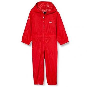 Trespass Chubasquero Impermeable con Capucha para niños, Color Rojo, 6/12 Meses