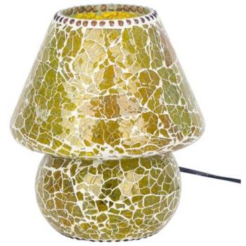 Lámpara de Sobremesa Mosaico de Vidrio Amarillo 23x19x19cm - Decoración India