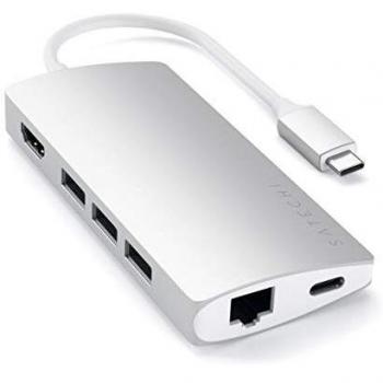 Satechi Aluminum Multi-Port Adapter V2 - Compatible with 2020/2018 MacBook Air, MacBook Pro & more