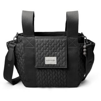 Suavinex Bolso Maternidad Organizador Panera Antracita, Compacto, Gran Capacidad, Asas Ajustables al Carrito, Cierre de Cremallera, Bolsillos Interiores