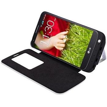 Rasse Ultra Slim 3800 mAh batería carcasa con cargador de batería externa Caso Banco de energía - Juice Pack - Carcasa con cargador Batería Externa De Copia De Seguridad De Reserva Recargable Mobile Power para LG G2 D802 con función atril