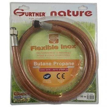 Manguera Flexible de Gas Butano/Propano Inoxidable 1,50m con Garantía de por Vida Gurtner