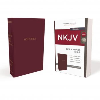 NKJV, Gift and Award Bible, Leather-Look, Burgundy, Red Letter Edition