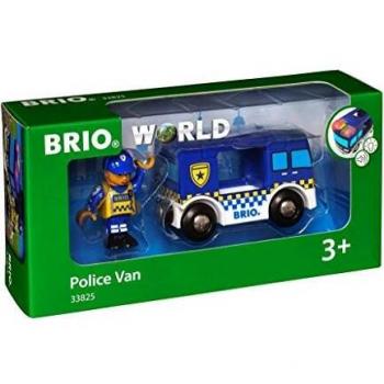 BRIO 33825 Furgoneta de policía con luz y sonido, BRIO Trenes-Vagones-Vehículos, Edad Recomendada 3+