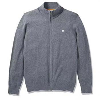 Timberland Men's Williams River Full Zip Cotton Sweater in Grey, Size M