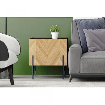 Mueble Vintage Sequoia de Madera Clara con Armario y Cajón de Almacenamiento