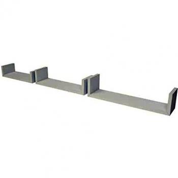 DURAline 1174758 - set de 3 estantes U decorativos para pared, madera, Blanco