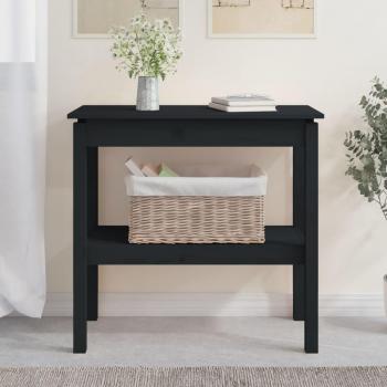 Consola negra de madera maciza de pino 80x40x75 cm