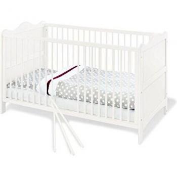 Cuna Evolutiva Pinolino Florentina 70x140 cm, Ajustable en altura, Madera lacada blanca