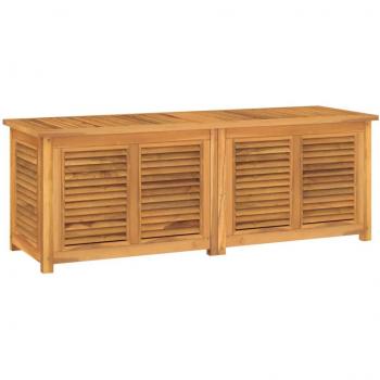 Caja y bolsa de almacenamiento para jardín de madera maciza de teca 150 x 50 x 53 cm