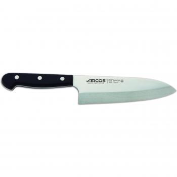 Cuchillo Deba Asiático Serie Universal de Arcos, Hoja de Acero Inoxidable Nitrum 170mm, Mango Negro de Polioximetileno