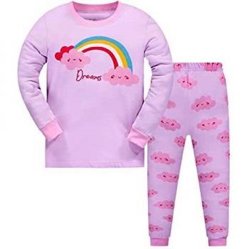 Garsumiss Pijamas para Niña Dos Piezas de Unicornio Manga Larga Invierno Pijama 2-12 Años, Estilo 4, 5 Años