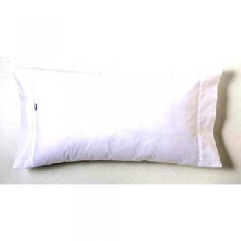 ESTELA - Funda de Almohada Combi Liso Cala Color Blanco - 1 Pieza de 45x125 cm - 100% Algodón - 144 Hilos