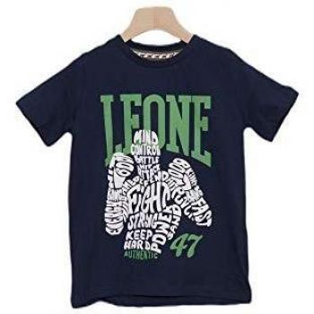 Leone - Camiseta Infantil de Manga Corta Fight 47 - Azul Marino