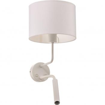 Aplique de pared Hotel Plus con luz de lectura, blanco