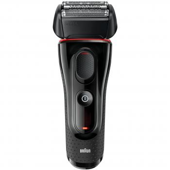 Braun Series 5 Afeitadora Eléctrica Hombre, Máquina de Afeitar Barba con Recortadora de Precisión Extraíble, Recargable, Inalámbrica, 5030 S, Negro/Rojo