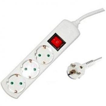 HOMEPLUSS Alargadera 3 Tomas con Interruptor 1,5m 3x1,5mm2 Blanco 230 Voltios