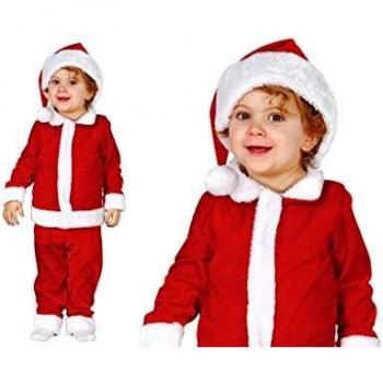 Disfraz de Papá Noel Completo para Bebé 6-12 Meses - Incluye Gorra, Chaqueta y Pantalones con Apertura a Strappo