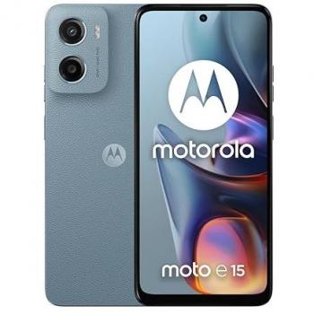Smartphone Motorola Moto E15 6.67 Dual SIM 2GB RAM 64GB Almacenamiento Android 14 4G Batería 5200mAh Azul Bruma