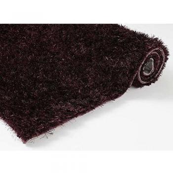 Alfombra shaggy rectangular 240x340 cm color morado liso hecha a mano sintetizada MALAIDORY