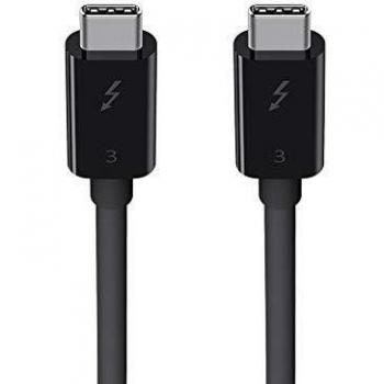 Belkin F2CD084bt0.8MBK Thunderbolt 3 USB-C to USB-C Cable, Thunderbolt Certified, 40 Gbps, 5 K, 100 W, Type C 3.1, 0.8 m, Black