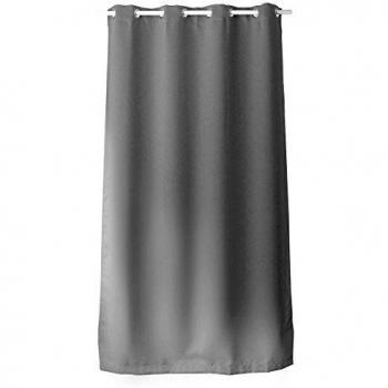 Cortina opaca unicolor con 8 ojales - Gris - 140 x 240 cm