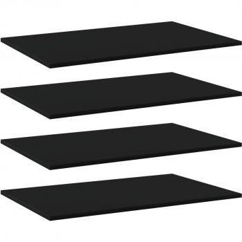 vidaXL Black Bookshelf Boards Set of 4, 80x50x1.5 cm (31.5x19.7x0.6), Engineered Wood